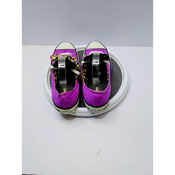 Converse Chuck Taylor All Star Purple Sneakers With Leopard Print Accents Womens - Picture 6 of 7
